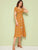 Floral Print Ruched Front Flare Dress