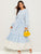 Bell Cuff Contrast Hem Belted Maxi Dress