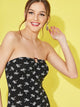 O-ring Palm Tree Print Tube Dress