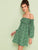 Ditsy Floral Shirred Off Shoulder Dress