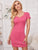 V-neck Curved Hem Bodycon Dress