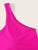 Plus Neon Pink One Shoulder Bikini Set