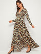 Leopard Print Wrap Maxi Dress