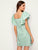 Striped Button Front Butterfly Sleeve Dress