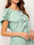 Striped Button Front Butterfly Sleeve Dress