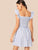 Ruffle Armhole Shirred Bodice Striped Dress