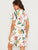 Keyhole Back Scallop Trim Floral Print Dress