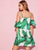 Tropical Print Cold Shoulder Dress