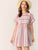 Rolled Cuff Pocket Side Striped Smock Dress