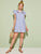 V-neck Ruffle Armhole Embroidery Striped Dress