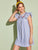 V-neck Ruffle Armhole Embroidery Striped Dress
