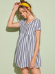 Striped Button Front Babydoll Dress