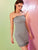 Frill Trim Plaid Tube Bodycon Dress