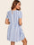 Keyhole Back Striped Smock Dress