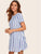 Keyhole Back Striped Smock Dress