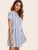 Keyhole Back Striped Smock Dress