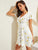 Dot & Flower Print Flutter Sleeve Tea Dress