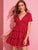 Plunging Neck Layered Ruffle Hem Schiffy Dress