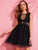 Jacquard Mesh Overlay Lace Insert Dress Without Bra