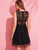 Jacquard Mesh Overlay Lace Insert Dress Without Bra
