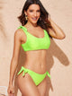 Neon Lime Self Tie Bikini Set