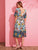  Tassel Tie Back Floral and Leopard Print Dress