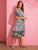  Tassel Tie Back Floral and Leopard Print Dress