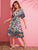 Tassel Tie Back Floral and Leopard Print Dress