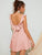 Ruffle Trim Tie Back Solid Dress