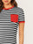 Pocket Patched Striped Ringer Tee Dress