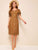 Sweetheart Neck Single Breasted Gathered Cuff Dress