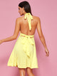 Tie Back Halter Neck Skater Dress