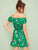 Floral Print Ruffle Trim Off Shoulder Dress