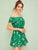 Floral Print Ruffle Trim Off Shoulder Dress