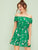 Floral Print Ruffle Trim Off Shoulder Dress