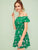 Floral Print Ruffle Trim Off Shoulder Dress