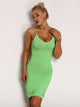 Solid Rib-knit Bodycon Slip Dress