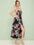Large Floral Print Lace Up Wrap Slip Dress