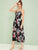 Large Floral Print Lace Up Wrap Slip Dress