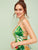Tropical Print Lace Up Back Flare Slip Dress