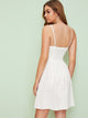 Sweetheart Neck Pocket Front Button Up Tea Dress
