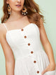Sweetheart Neck Pocket Front Button Up Tea Dress