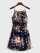 Pearls Tie Front Floral Print Cami Dress