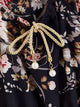 Pearls Tie Front Floral Print Cami Dress