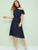 Asymmetrical Neck Ruffle Trim Heart Print Belted Dress