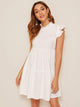Frill Neck Ruffle Armhole Smock Dress