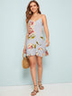 Floral Print Ruffle Hem Cami Dress