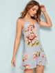 Floral Print Ruffle Hem Cami Dress