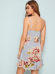 Floral Print Ruffle Hem Cami Dress