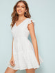 Eyelet Embroidered Tiered Ruffle Dress